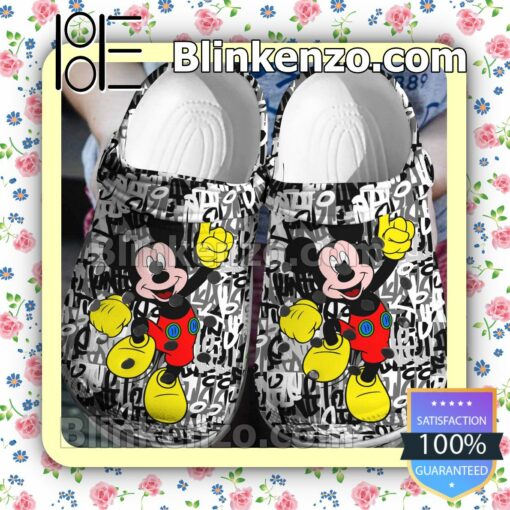 Mickey Mouse Letters Background Halloween Clogs
