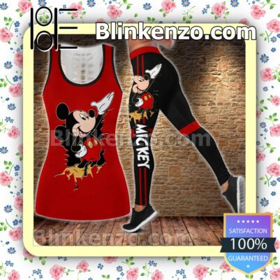 Mickey Mouse Red Women Tank Top Pant Set c