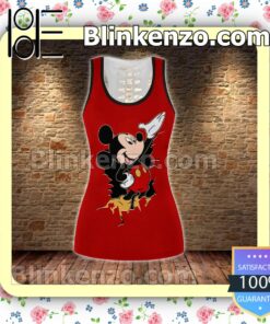 Mickey Mouse Red Women Tank Top Pant Set e