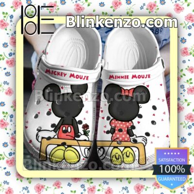 Mickey Mouse Sitting Beside Minnie Mouse Halloween Clogs