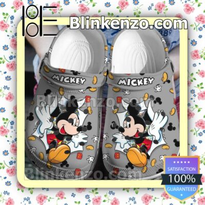 Mickey Mouse Torn Paper Grey Halloween Clogs