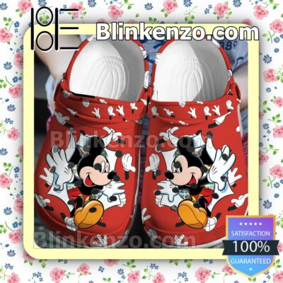 Mickey Mouse Torn Paper Red Halloween Clogs