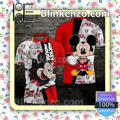 Mickey Mouse Torn Ripped Red Women Tank Top Pant Set b