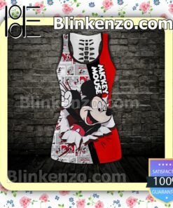 Mickey Mouse Torn Ripped Red Women Tank Top Pant Set c