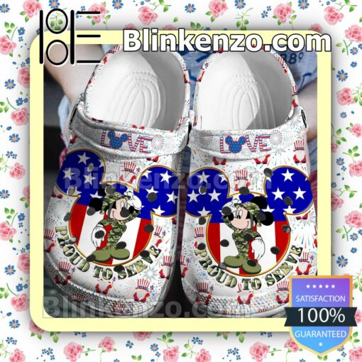 Mickey Proud To Serve July 4th Halloween Clogs