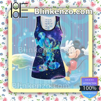 Mickey Universe To Laugh At Yourself Is To Love Yourself Women Tank Top Pant Set c