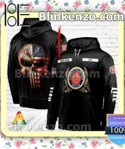 Miller Lite Punisher Skull USA Flag Hoodie Shirt