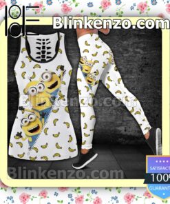 Minions Banana White Women Tank Top Pant Set