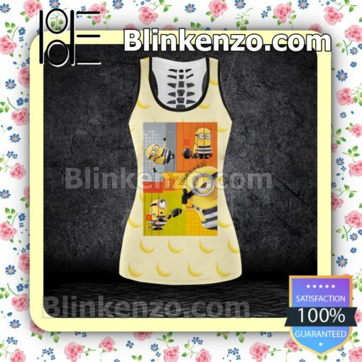 Minions Banana Women Tank Top Pant Set c