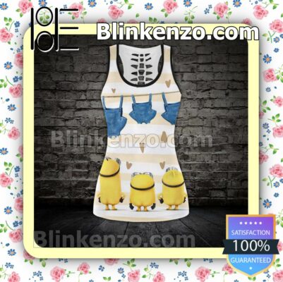 Minions Clothesline Women Tank Top Pant Set c