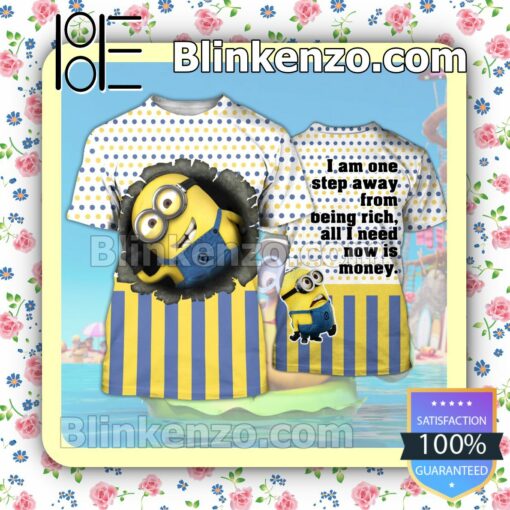 Minions I Am One Step Away From Being Rich All I Need Now Is Money Women Tank Top Pant Set a