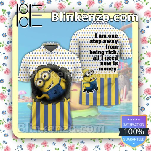Minions I Am One Step Away From Being Rich All I Need Now Is Money Women Tank Top Pant Set b