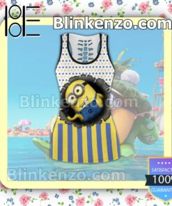 Minions I Am One Step Away From Being Rich All I Need Now Is Money Women Tank Top Pant Set c