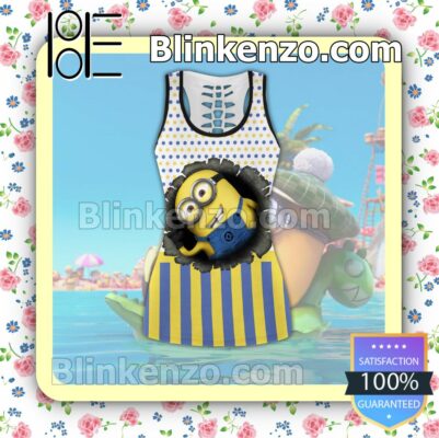 Minions I Am One Step Away From Being Rich All I Need Now Is Money Women Tank Top Pant Set c