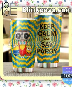 Minions Keep Calm And Say Papoy Tie Dye Travel Mug