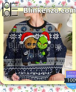 Minnesota Timberwolves Baby Groot And Grinch Christmas NBA Sweatshirts b
