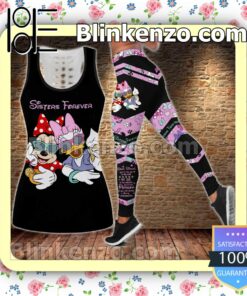 Minnie And Daisy Duck Sisters Forever Women Tank Top Pant Set c