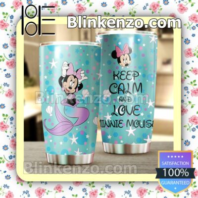 Minnie Mermaid Keep Calm And Love Minnie Mouse Travel Mug