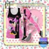 Minnie Mouse Black And Pink Women Tank Top Pant Set