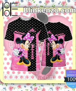 Minnie Mouse Black And Pink Women Tank Top Pant Set a