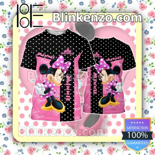 Minnie Mouse Black And Pink Women Tank Top Pant Set a