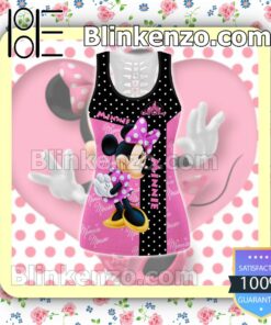 Minnie Mouse Black And Pink Women Tank Top Pant Set b