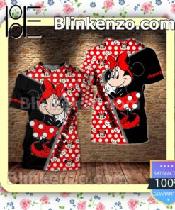 Minnie Mouse Black And Red Women Tank Top Pant Set c
