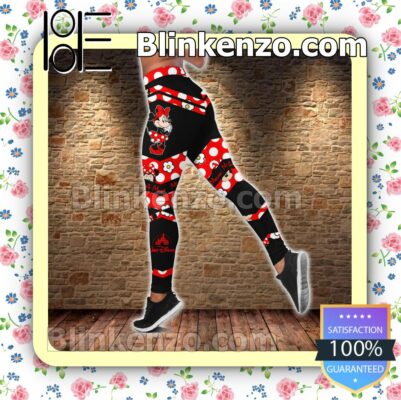 Minnie Mouse Black And Red Women Tank Top Pant Set e