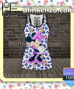 Minnie Mouse Color Leopard Women Tank Top Pant Set a