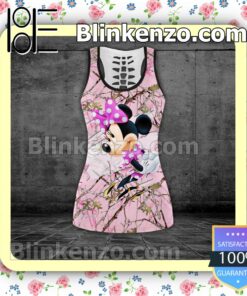 Minnie Mouse Pink Forest Camo Women Tank Top Pant Set b