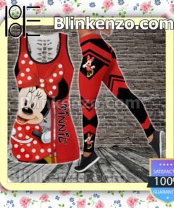 Minnie Mouse Red And Grey Women Tank Top Pant Set c