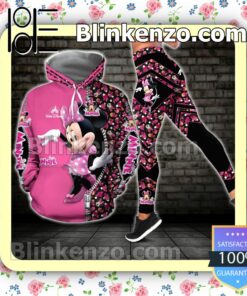 Minnie Mouse Zipper Pattern Pink Women Tank Top Pant Set