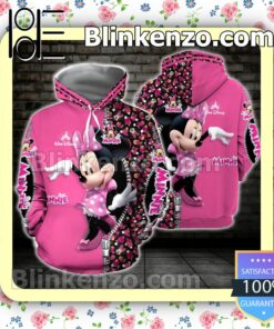 Minnie Mouse Zipper Pattern Pink Women Tank Top Pant Set a