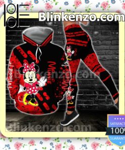 Minnie Red And Black Women Tank Top Pant Set a
