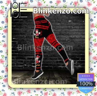 Minnie Red And Black Women Tank Top Pant Set e