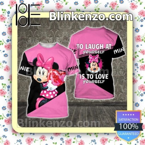 Minnie To Laugh At Yourself Is To Love Yourself Women Tank Top Pant Set b