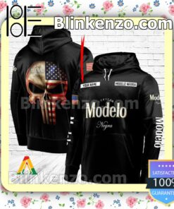 Modelo Negra Punisher Skull USA Flag Hoodie Shirt