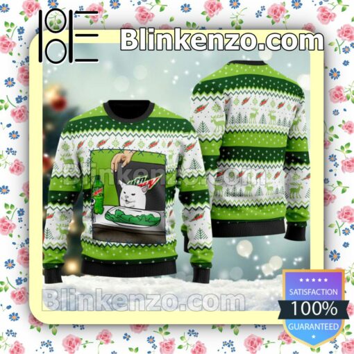 Mountain Dew Cat Meme Christmas Pullover Sweaters