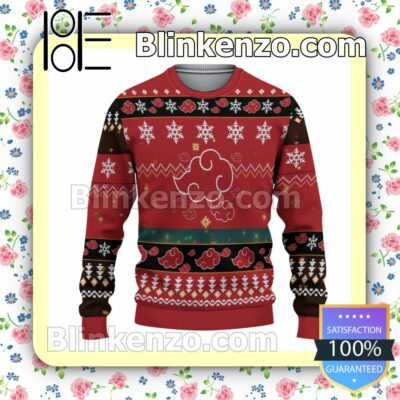 Naruto Cloud Red Christmas Pullover Sweaters