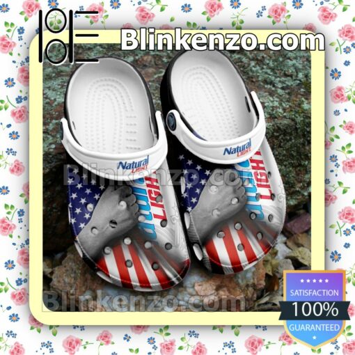 Natural Light Beer American Flag Clogs