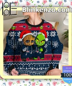 New England Patriots Baby Groot And Grinch Christmas NFL Sweatshirts b
