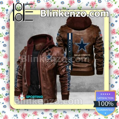 Nfl Dallas Cowboys Since 1960 Motorcycle Leather Jacket a
