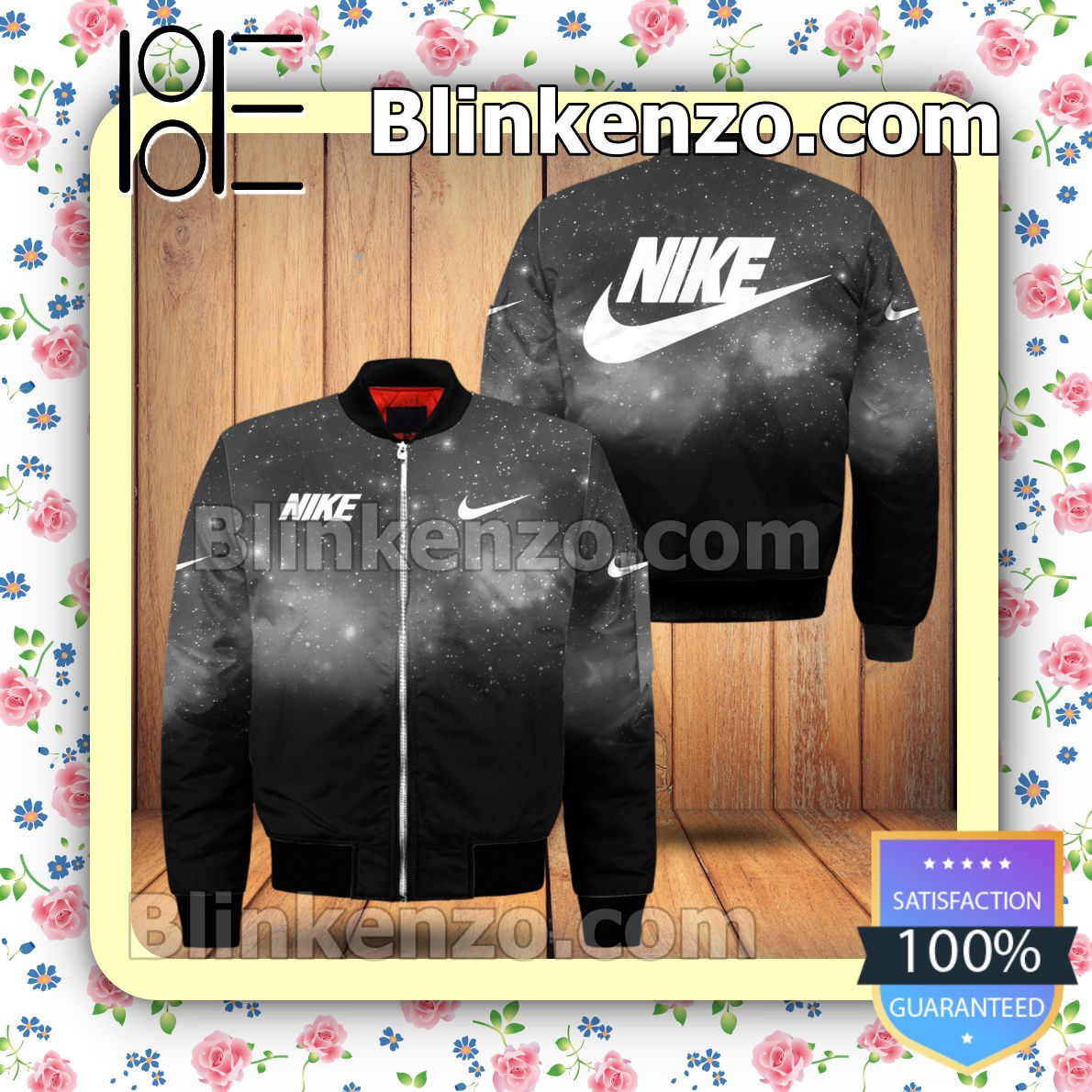Nike Black And Grey Galaxy Gradient Military Jacket Sportwear