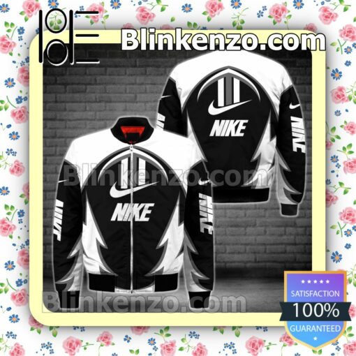 Nike Luxury Brand Black And White Military Jacket Sportwear