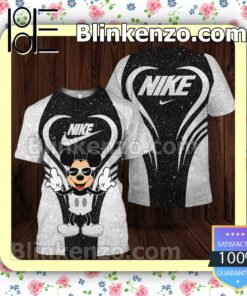 Nike Mickey Mouse Glitter Heart Brand Crewneck Tee