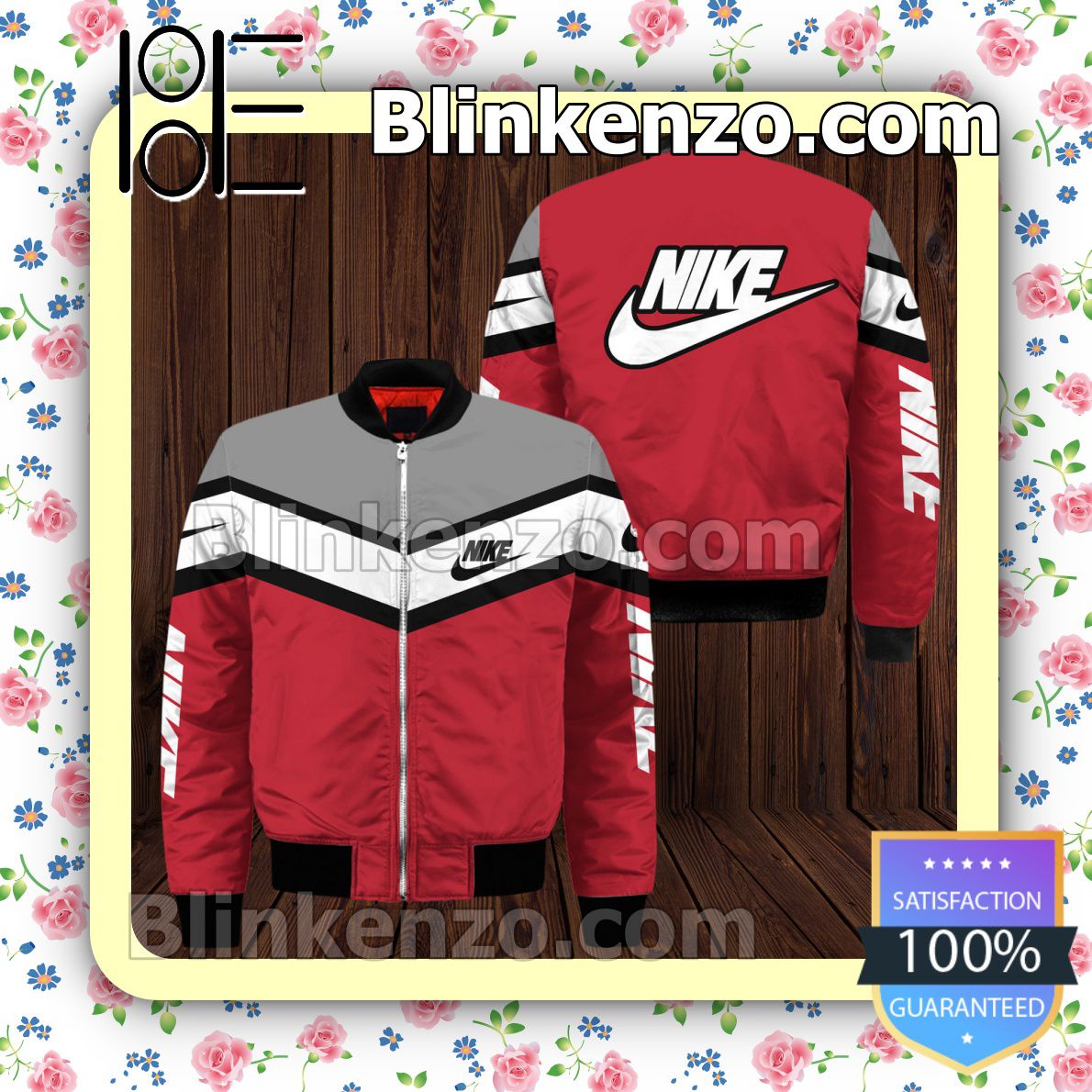 Nike Mix Colors Red Military Jacket Sportwear