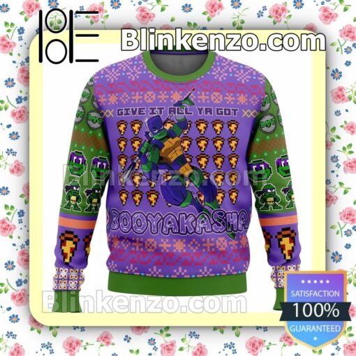 Ninja Turtle Give It All Ya Got Booyakasha Christmas Pullover Sweaters