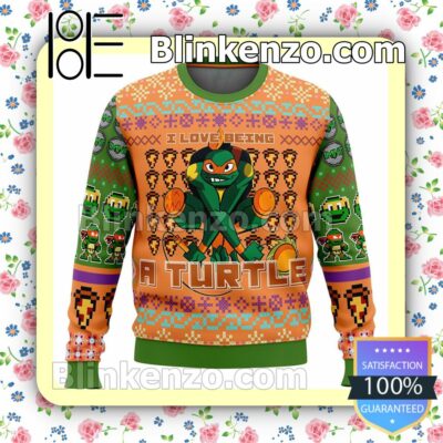 Ninja Turtle I Love Being A Turtle Christmas Pullover Sweaters