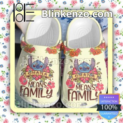 Ohana Means Family Stitch Hibiscus Clogs