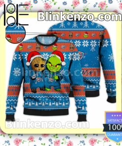Oklahoma City Thunder Baby Groot And Grinch Christmas NBA Sweatshirts